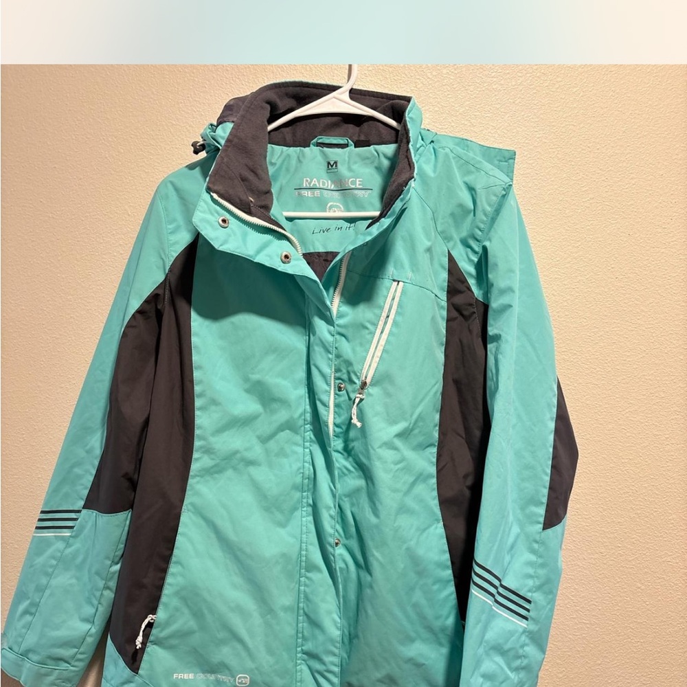 Free Country Women's Teal and Charcoal Ski Jacket